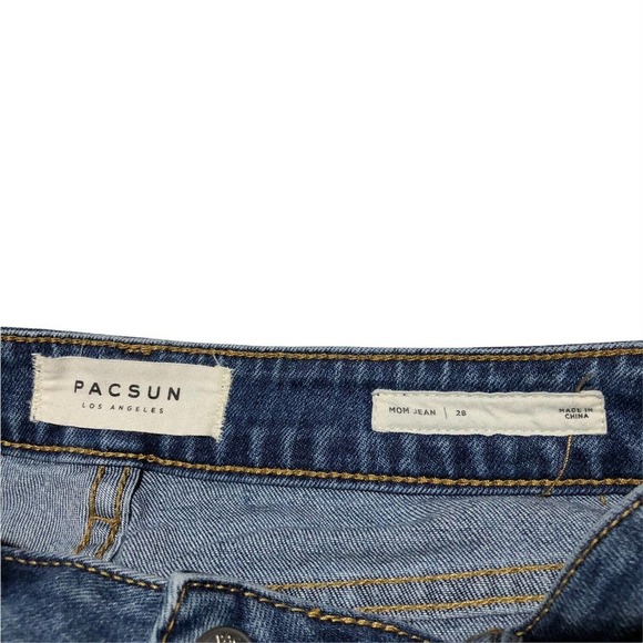 Pacsun Los Angeles Mom Jean Womens Size 28 Blue Denim High Waisted Pants - Picture 9 of 10